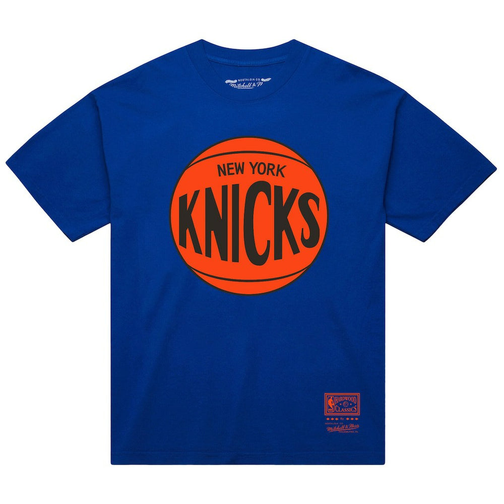 Blue New York Knicks Unisex Hardwood Classics MVP Logo T-Shirt | NBA