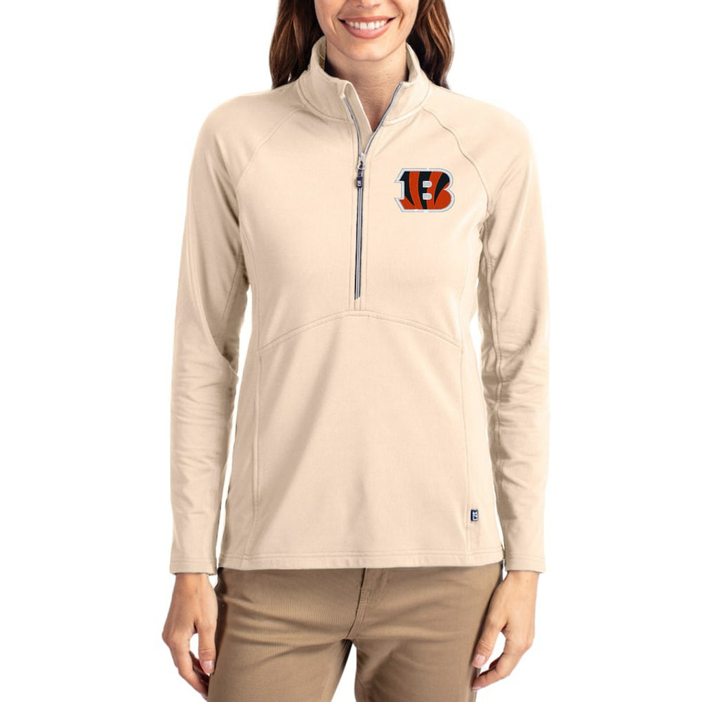 Cincinnati Bengals Cutter & Buck Women's Adapt Eco Knit Stretch Recycled Raglan Half-Zip Pullover | NFL US