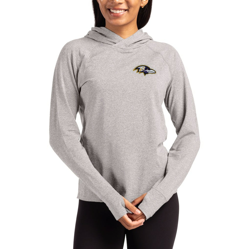 Baltimore Ravens Cutter & Buck Women's Primary Logo Adapt Knit Recycled Raglan Pullover Hoodie | NFL Discount