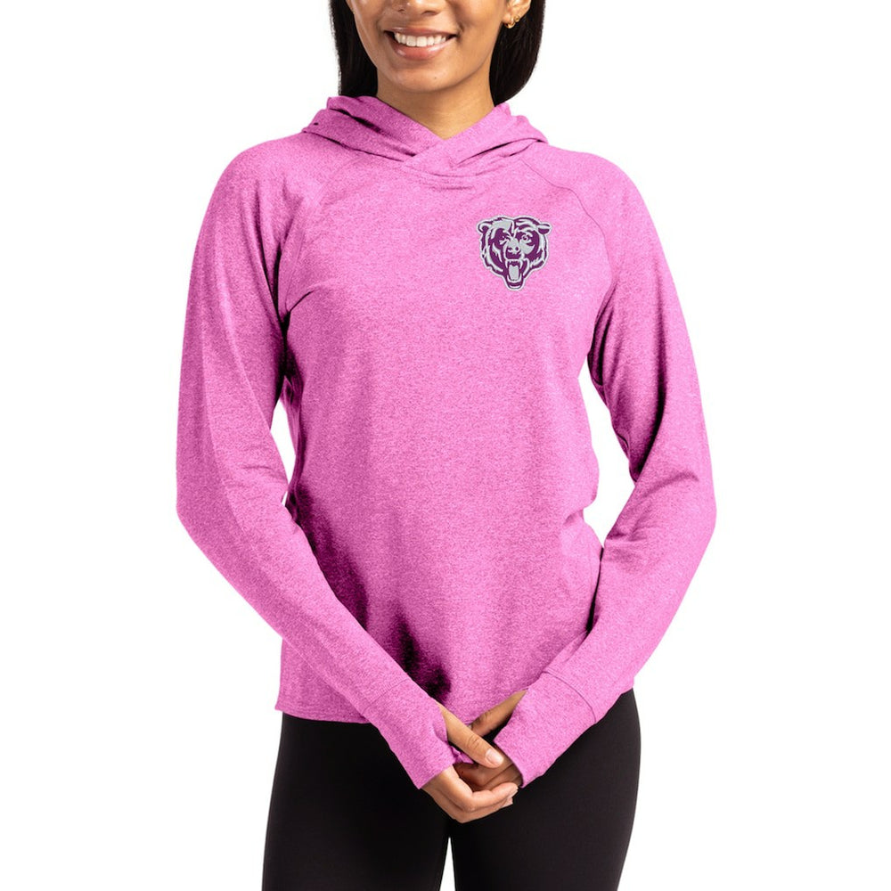 Chicago Bears Cutter & Buck Women's Tonal Logo Adapt Knit Recycled Raglan Pullover Hoodie | NFL US