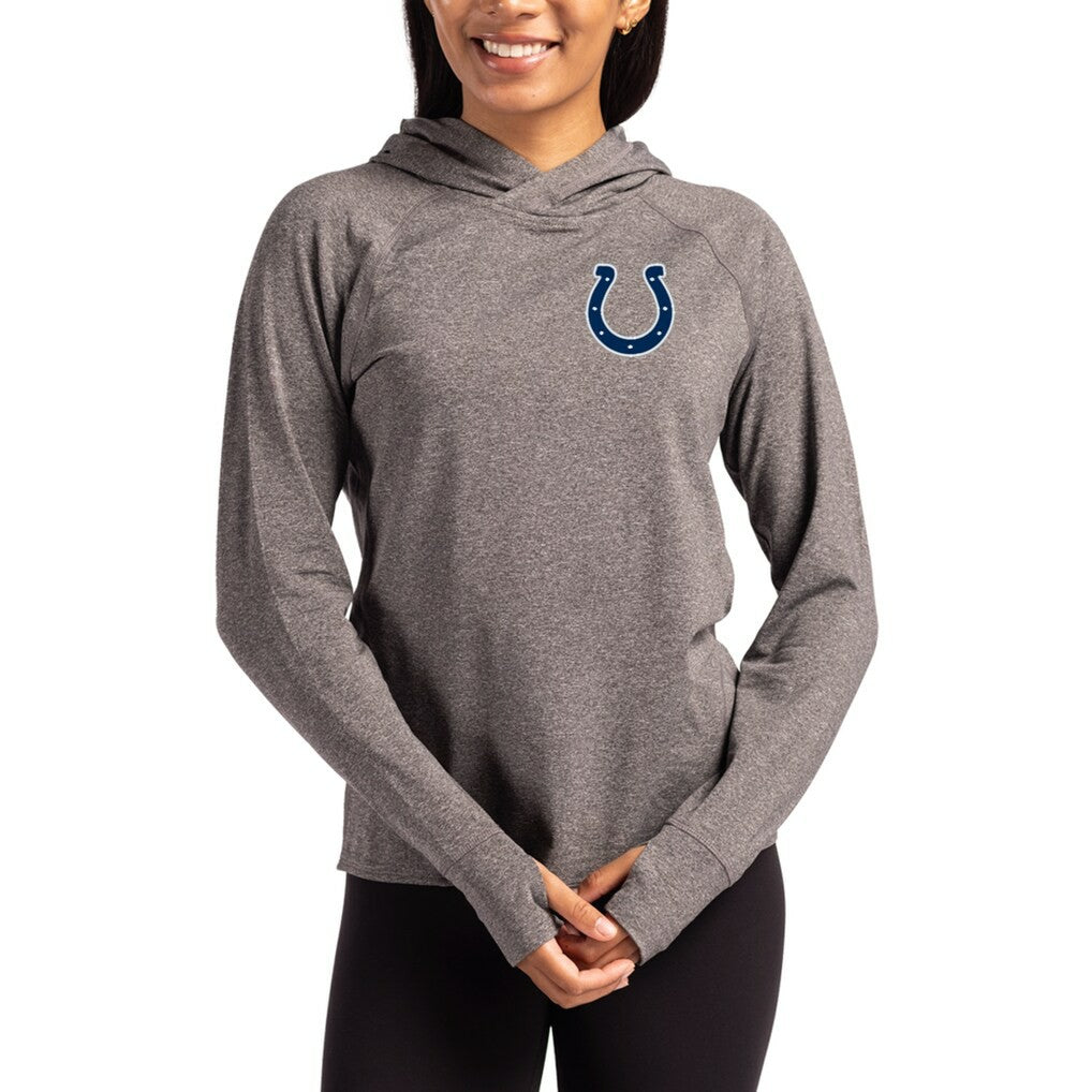 Indianapolis Colts Cutter & Buck Women's Primary Logo Adapt Knit Recycled Raglan Pullover Hoodie | NFL US