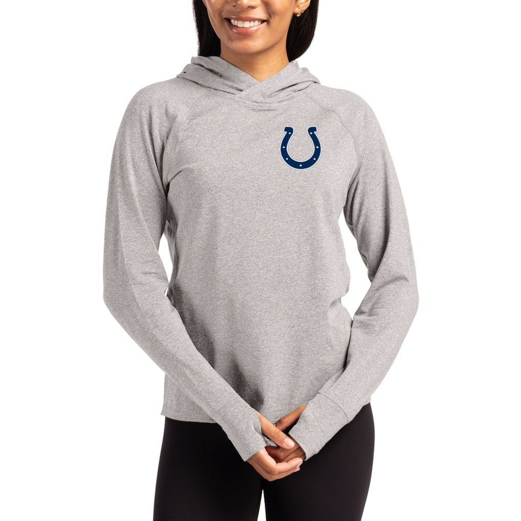 Indianapolis Colts Cutter & Buck Women's Primary Logo Adapt Knit Recycled Raglan Pullover Hoodie | NFL Hot