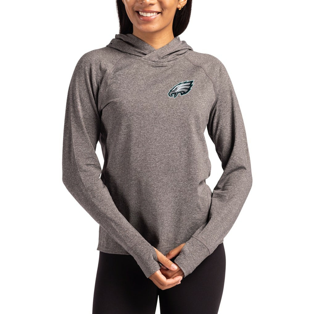 Philadelphia Eagles Cutter & Buck Women's Primary Logo Adapt Knit Recycled Raglan Pullover Hoodie | NFL Discount