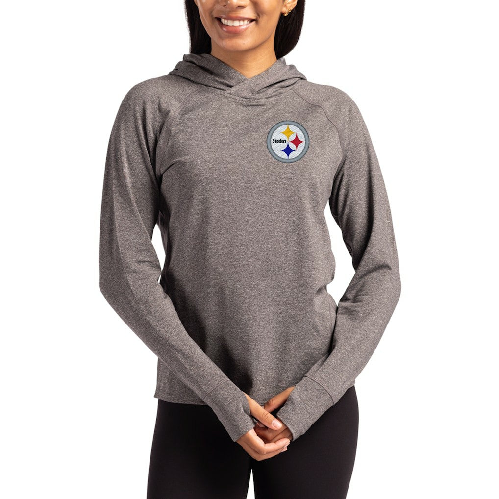 Pittsburgh Steelers Cutter & Buck Women's Primary Logo Adapt Knit Recycled Raglan Pullover Hoodie | NFL Hot