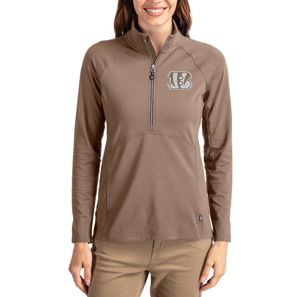 Cincinnati Bengals Cutter & Buck Women's Tonal Adapt Eco Knit Stretch Recycled Raglan Half-Zip Pullover | NFL US
