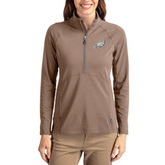 Philadelphia Eagles Cutter & Buck Women's Tonal Adapt Eco Knit Stretch Recycled Raglan Half-Zip Pullover | NFL Discount