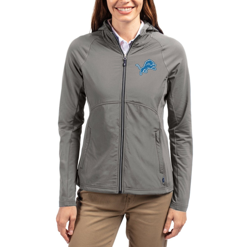Detroit Lions Cutter & Buck Women's Adapt Eco Knit Hybrid Recycled Raglan Full-Zip Hoodie Jacket | NFL On sale