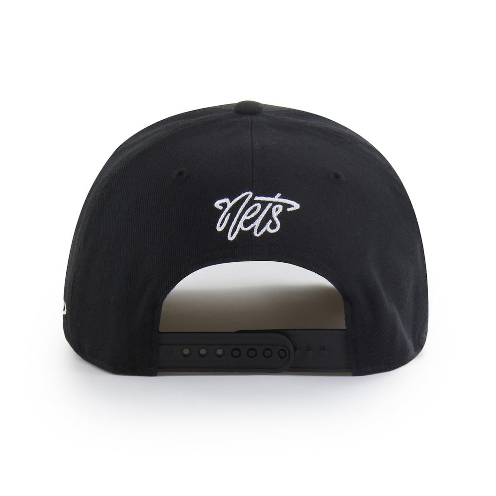 Black Brooklyn Nets Brand Seen by '47 Sorry I Was Hooping Hitch Adjustable Hat | NBA