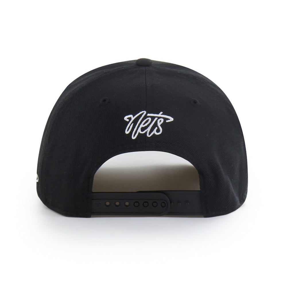 Black Brooklyn Nets Brand Seen by '47 Sorry I Was Hooping Hitch Adjustable Hat | NBA