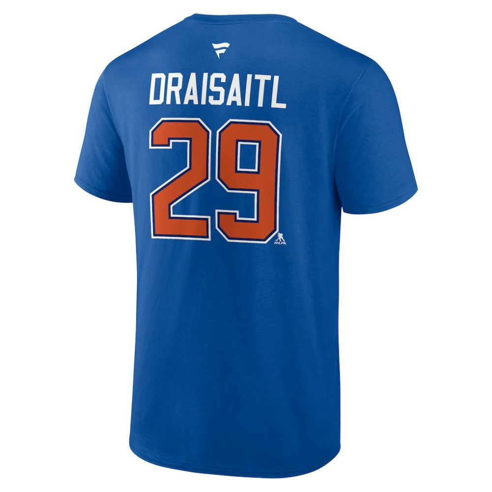 Leon Draisaitl Edmonton Oilers Fanatics Authentic Stack Name & Number T-Shirt -  NHL T-shirts