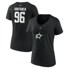 Mikko Rantanen Dallas Stars Fanatics Women's Authentic Stack Name & Number V-Neck T-Shirt -  NHL T-shirts