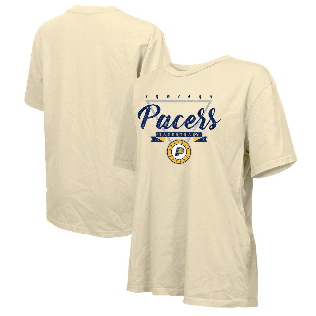 Cream Indiana Pacers Majestic Threads Women's Oversized T-Shirt | NBA