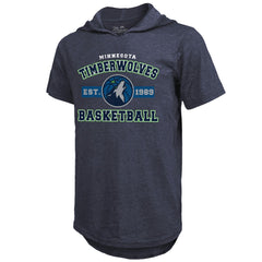 Navy Minnesota Timberwolves Majestic Threads Tri-Blend Hoodie T-Shirt | NBA
