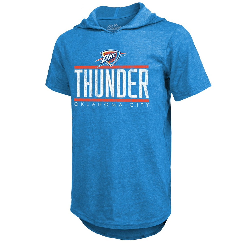 Blue Oklahoma City Thunder Majestic Threads Tri-Blend Hoodie T-Shirt | NBA