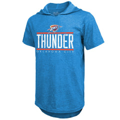 Blue Oklahoma City Thunder Majestic Threads Tri-Blend Hoodie T-Shirt | NBA