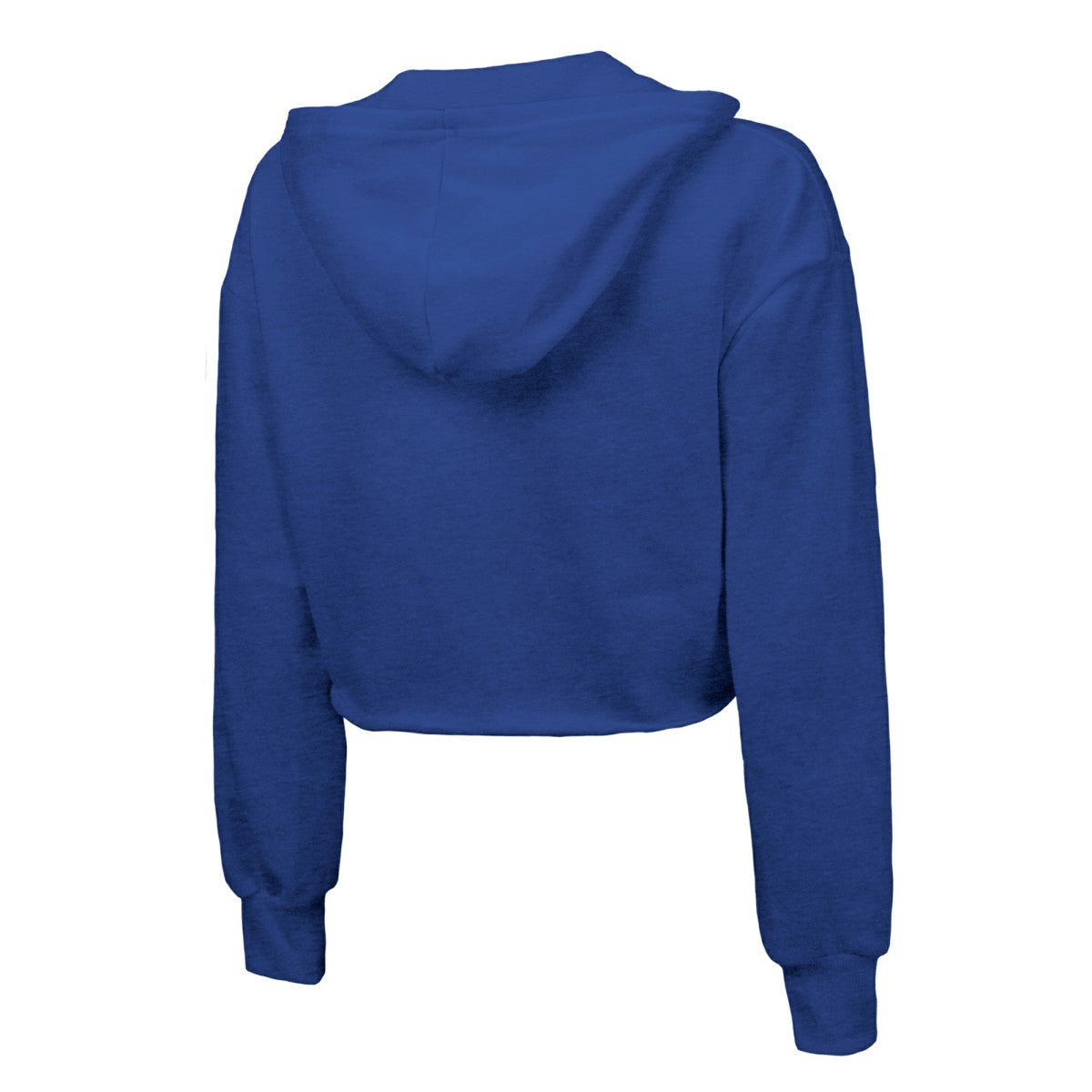 Royal New York Knicks Majestic Threads Women's Tri-Blend Cropped Pullover Hoodie | NBA