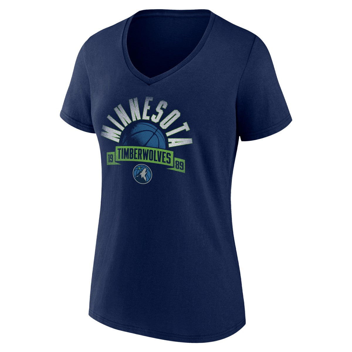 Navy Minnesota Timberwolves Women's '90s Graphic V-Neck T-Shirt | NBA