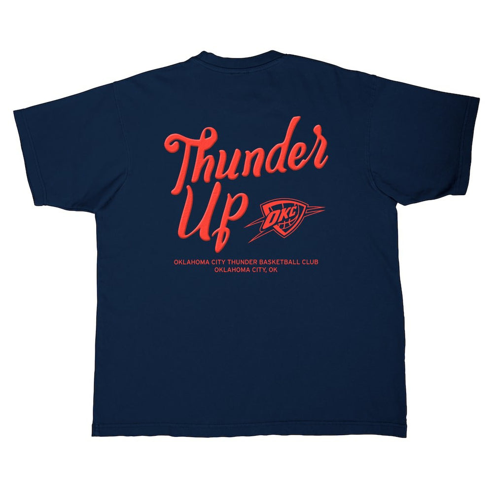 Navy Oklahoma City Thunder Stadium Essentials Unisex Thunder Up Urban T-Shirt | NBA