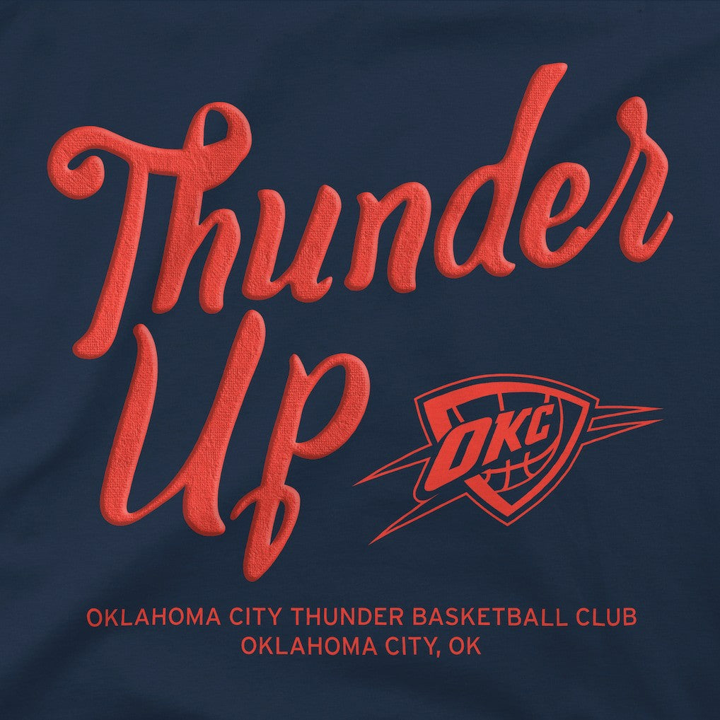 Navy Oklahoma City Thunder Stadium Essentials Unisex Thunder Up Urban T-Shirt | NBA
