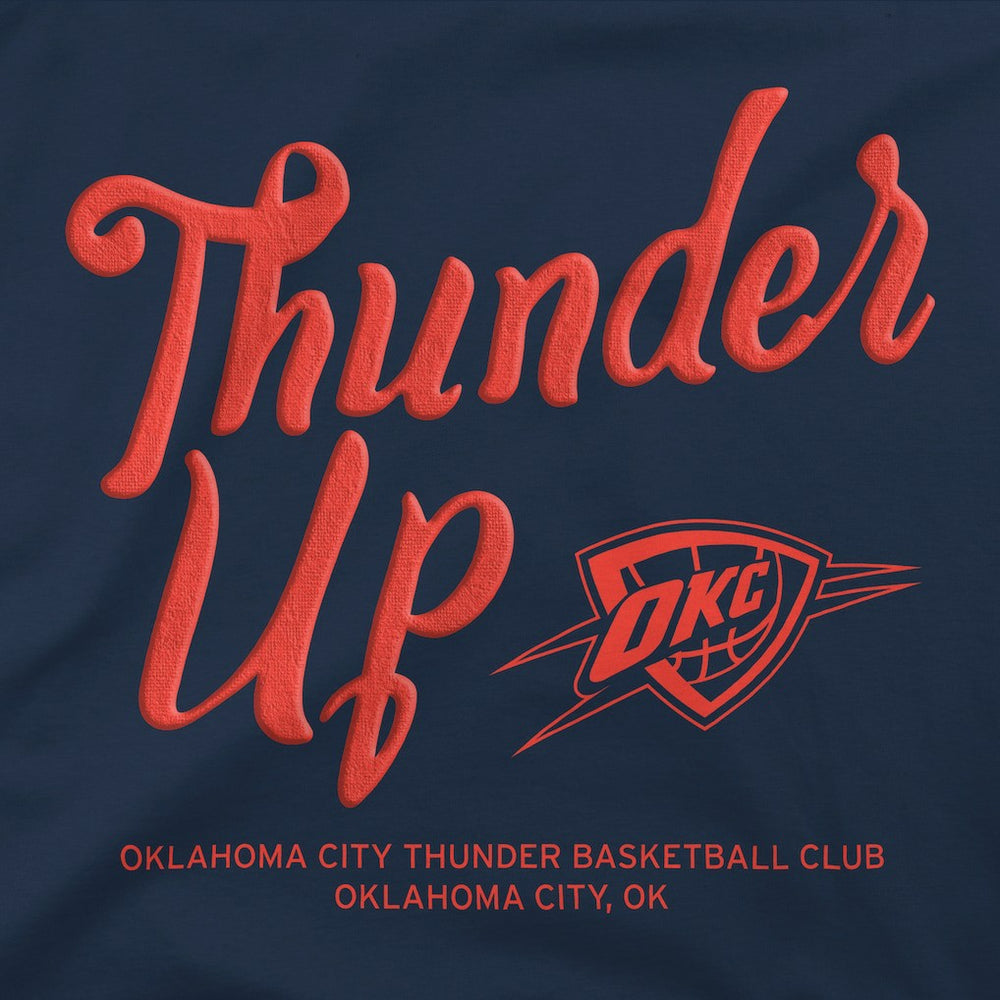 Navy Oklahoma City Thunder Stadium Essentials Unisex Thunder Up Urban T-Shirt | NBA