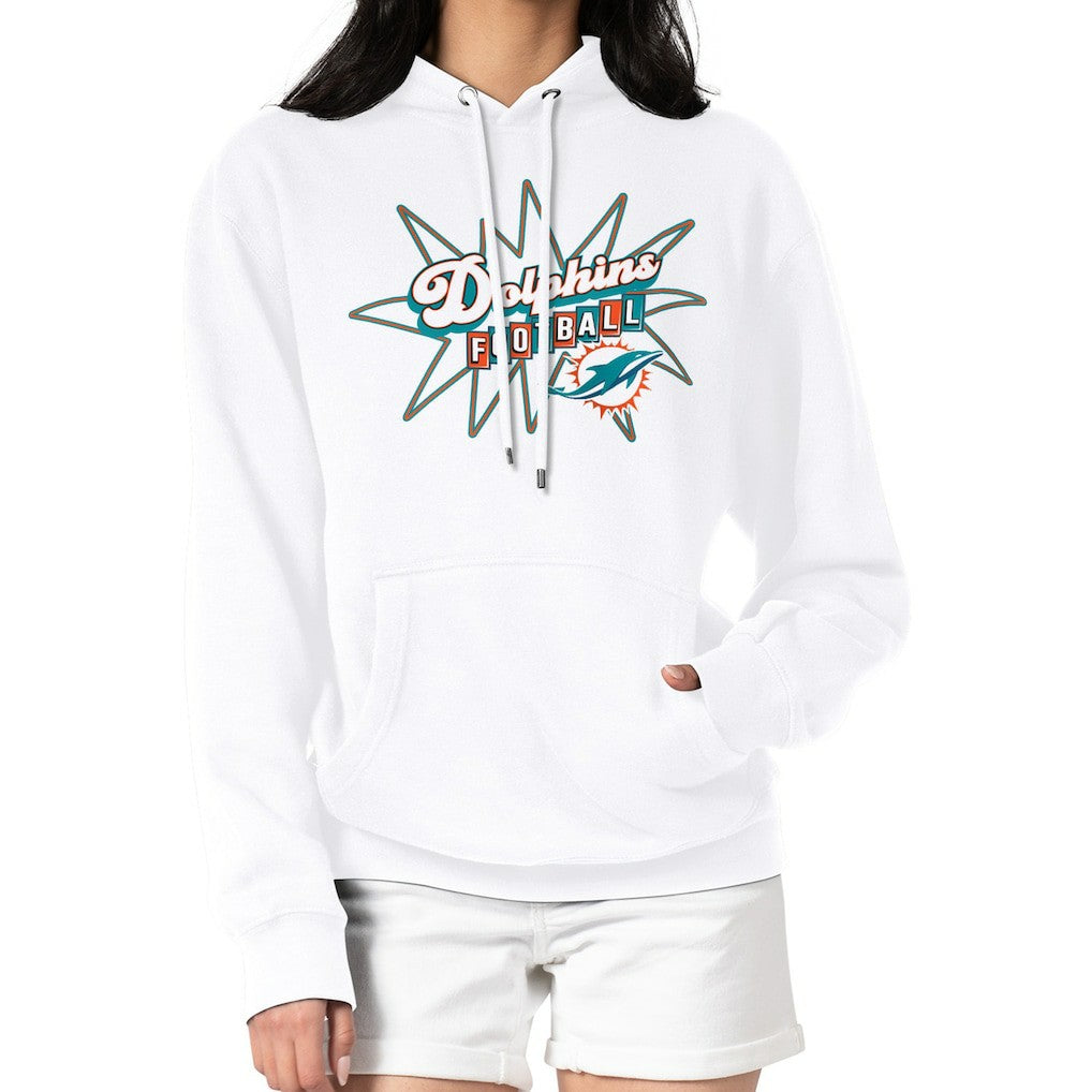 Miami Dolphins Starter Women's Drive-In Sign Pullover Hoodie | NFL Near me