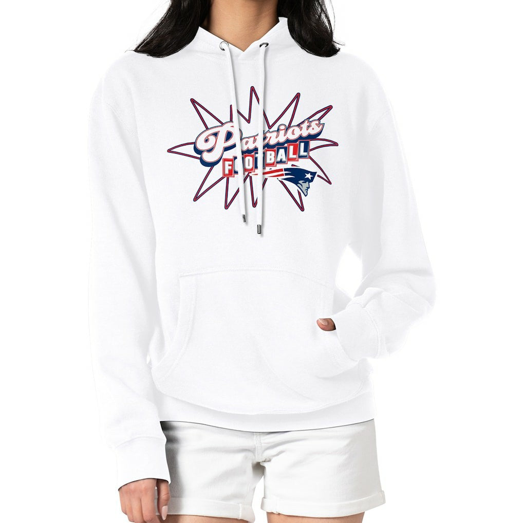 New England Patriots Starter Women's Drive-In Sign Pullover Hoodie | NFL Hot