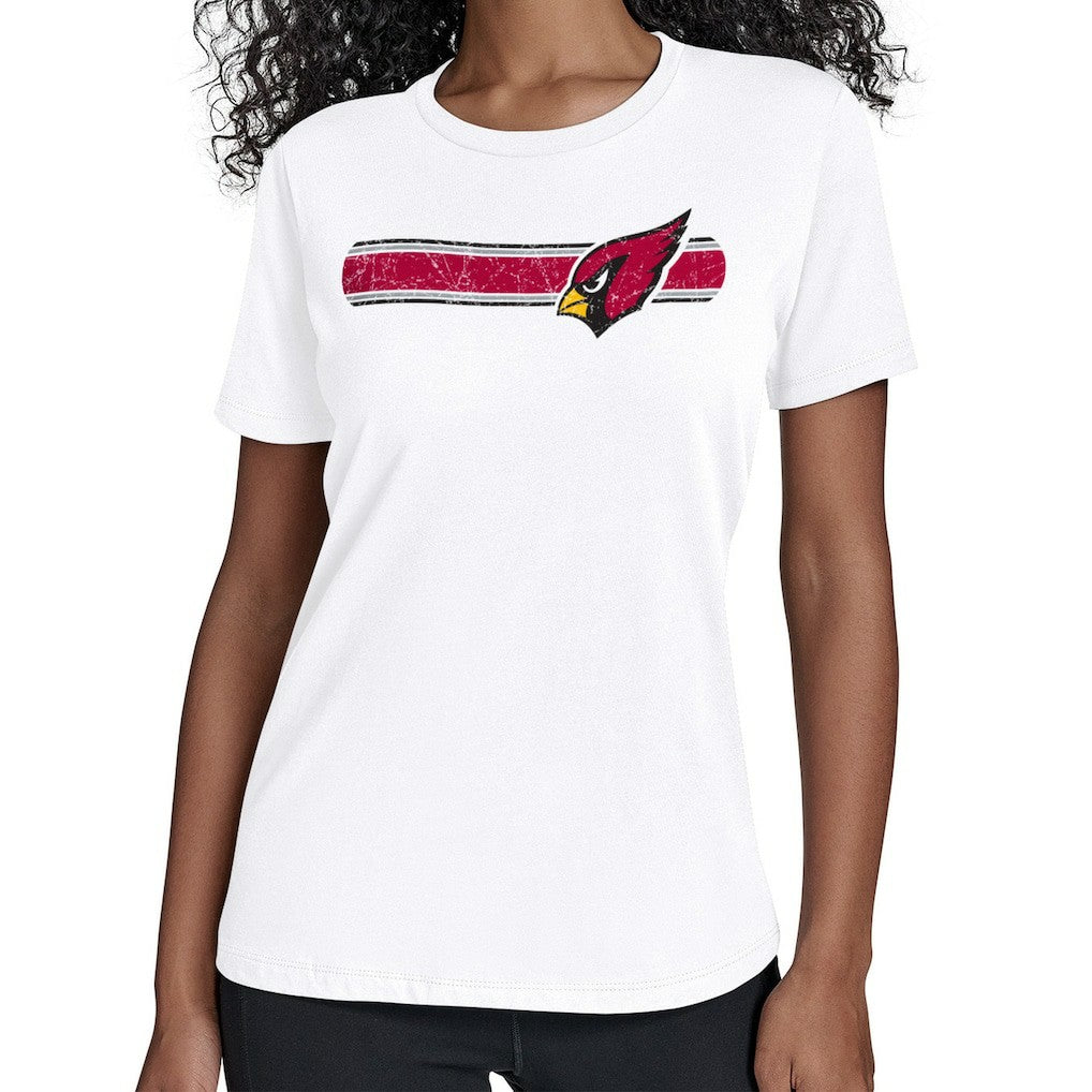Arizona Cardinals Starter Women's Team Stripe T-Shirt | NFL Outlet