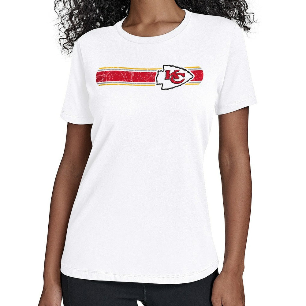 Kansas City Chiefs Starter Women's Team Stripe T-Shirt | NFL Discount