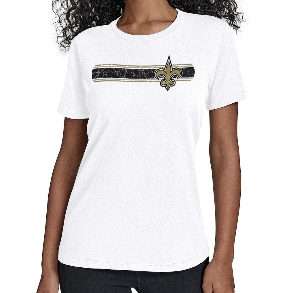 New Orleans Saints Starter Women's Team Stripe T-Shirt | NFL Hot