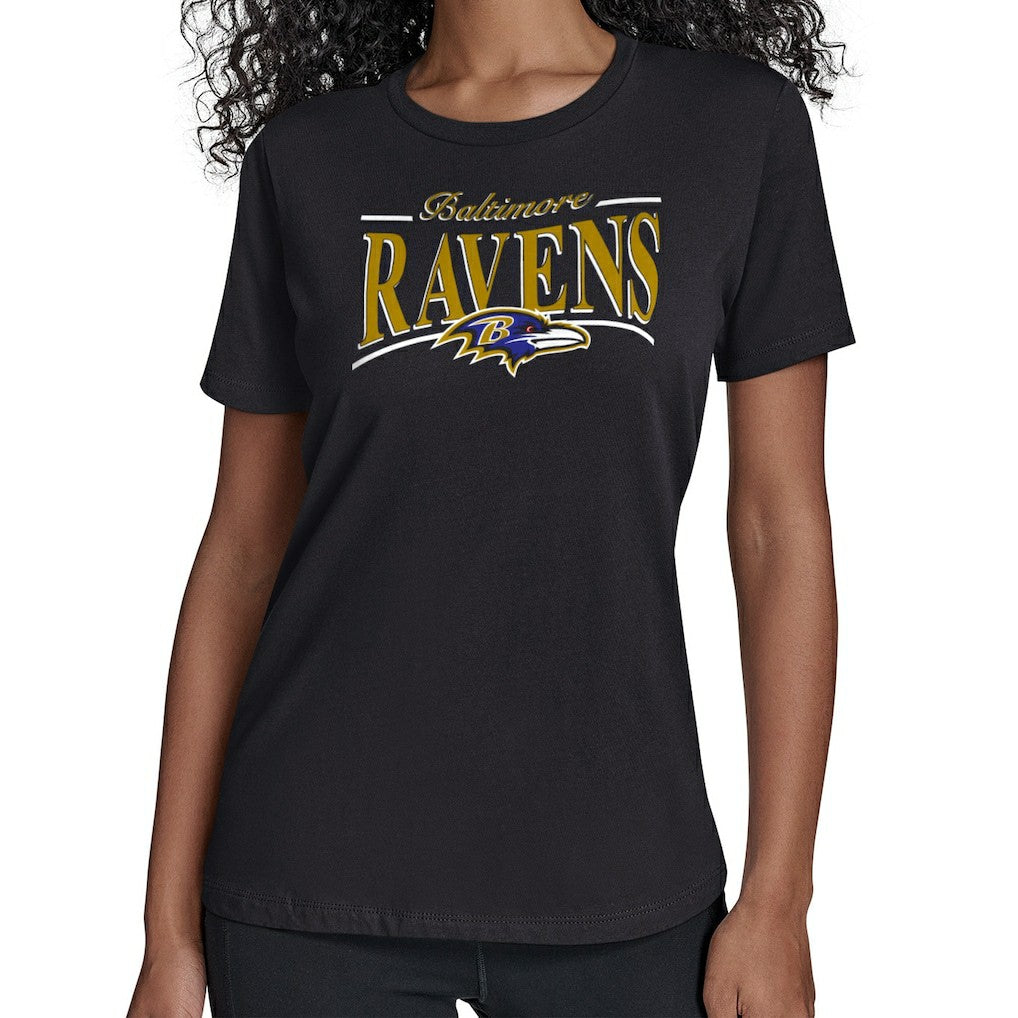 Baltimore Ravens Starter Women's Arch Stripe T-Shirt | NFL Sale