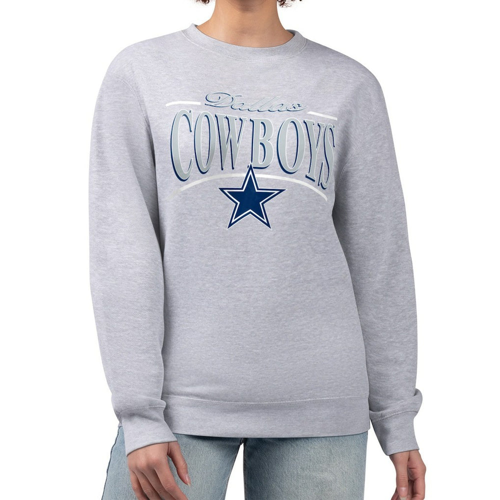 Dallas Cowboys Starter Women's Arch Stripe Fleece Pullover Sweatshirt | NFL Hot