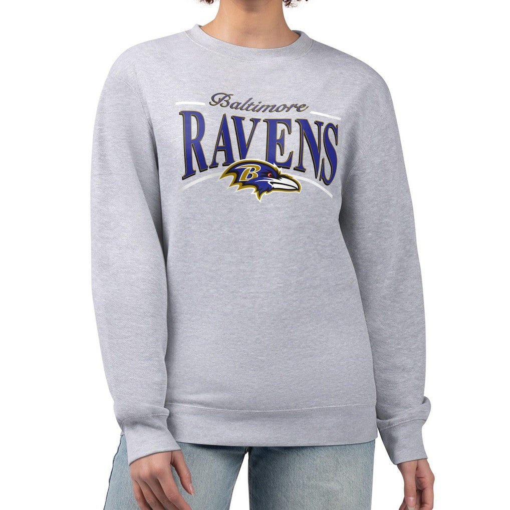 Baltimore Ravens Starter Women's Arch Stripe Fleece Pullover Sweatshirt | NFL Near me