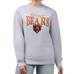Chicago Bears Starter Women's Arch Stripe Fleece Pullover Sweatshirt | NFL Outlet