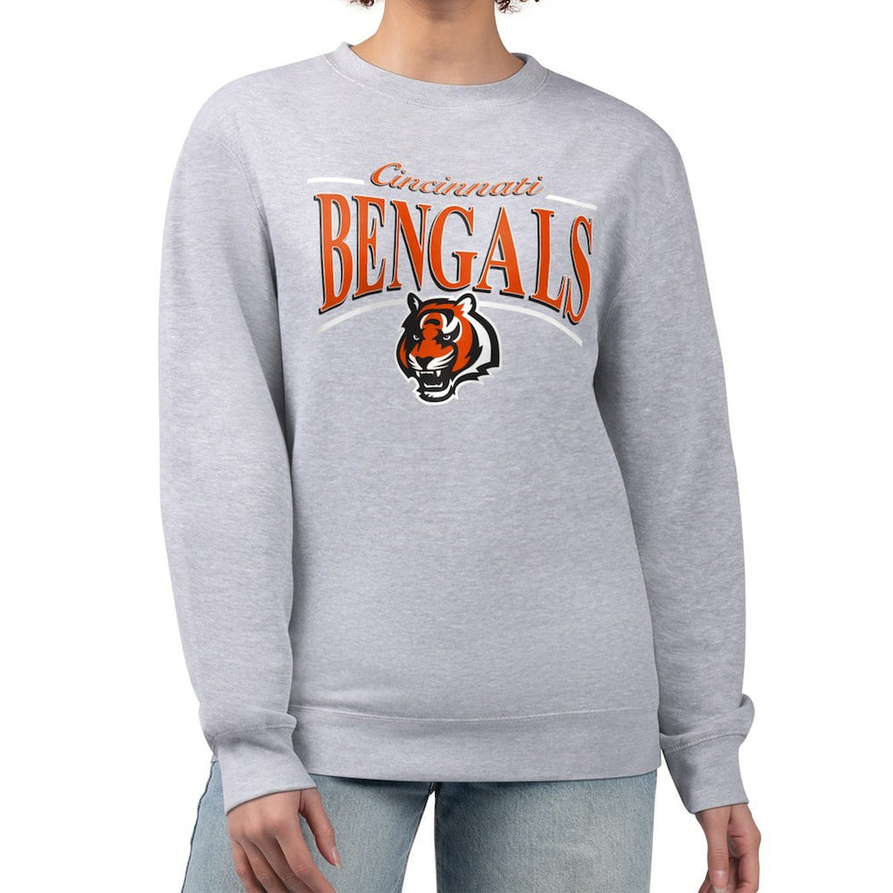 Cincinnati Bengals Starter Women's Arch Stripe Fleece Pullover Sweatshirt | NFL On sale
