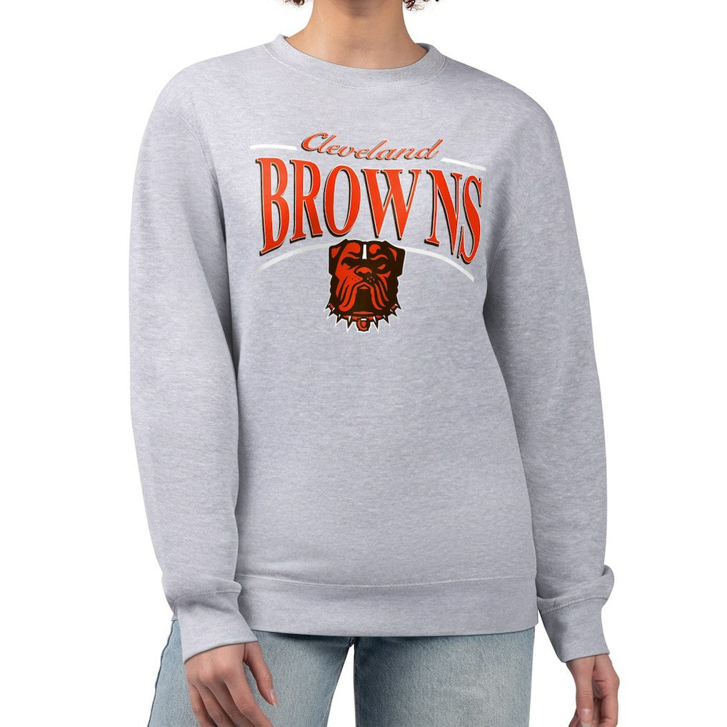 Cleveland Browns Starter Women's Arch Stripe Fleece Pullover Sweatshirt | NFL Online
