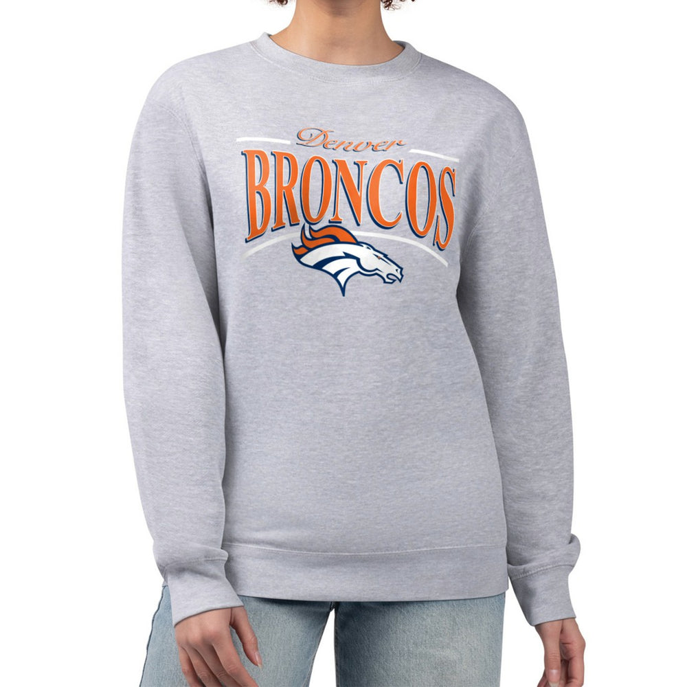 Denver Broncos Starter Women's Arch Stripe Fleece Pullover Sweatshirt | NFL Online