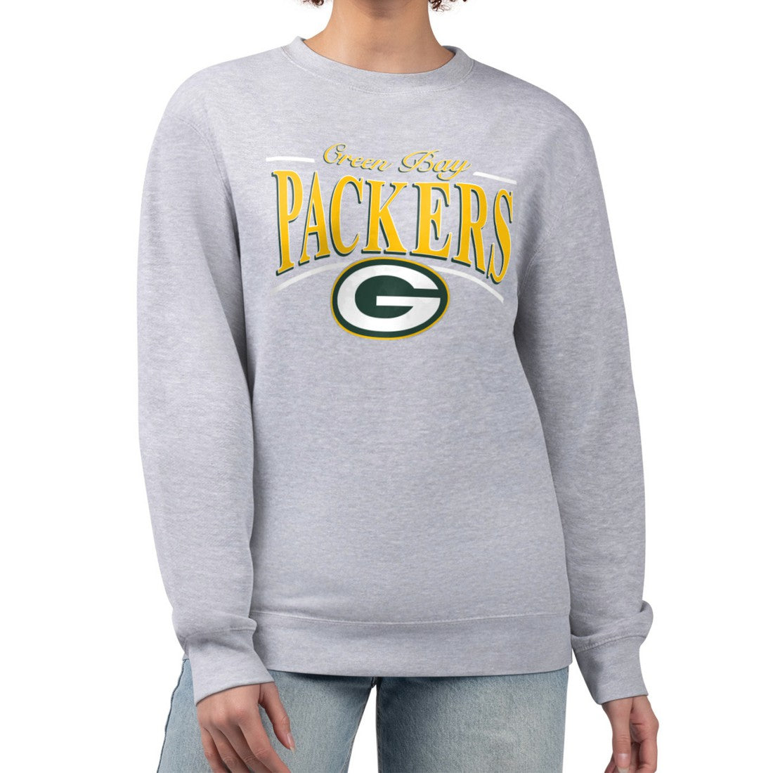 Green Bay Packers Starter Women's Arch Stripe Fleece Pullover Sweatshirt | NFL New