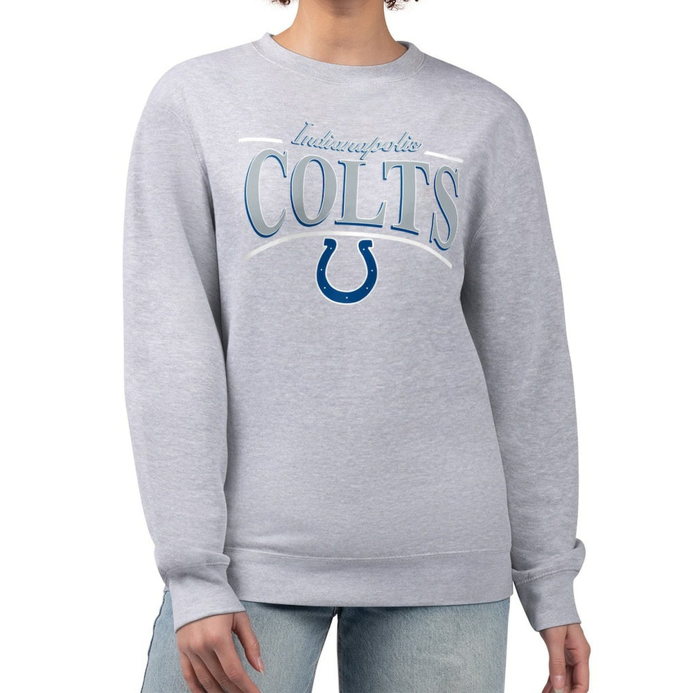 Indianapolis Colts Starter Women's Arch Stripe Fleece Pullover Sweatshirt | NFL Discount