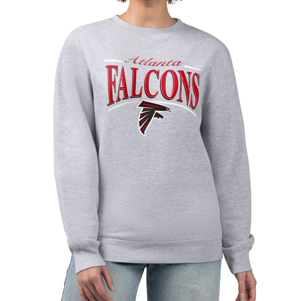 Atlanta Falcons Starter Women's Arch Stripe Fleece Pullover Sweatshirt | NFL US