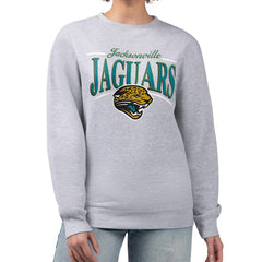 Jacksonville Jaguars Starter Women's Throwback Arch Stripe Fleece Pullover Sweatshirt | NFL Sale