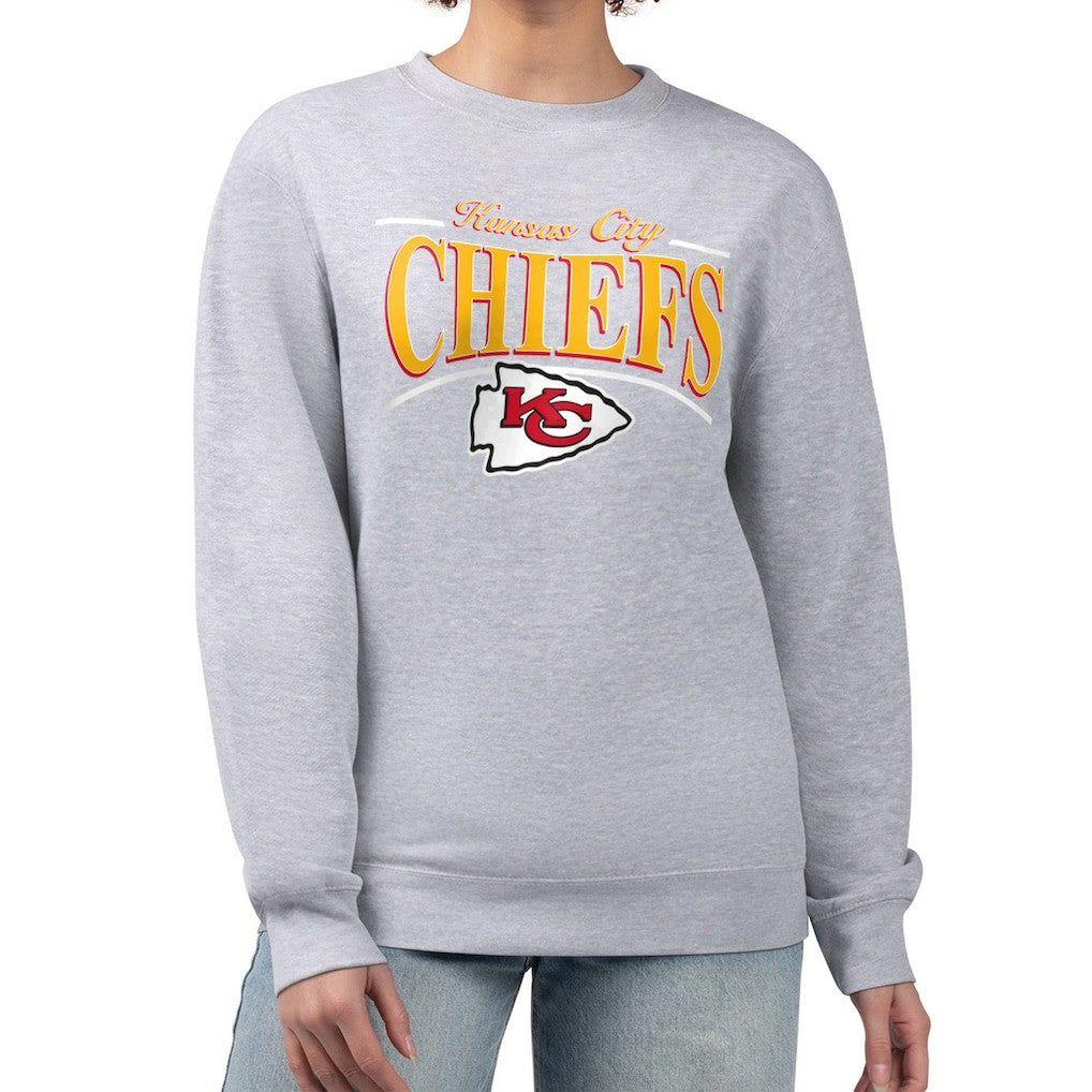 Kansas City Chiefs Starter Women's Arch Stripe Fleece Pullover Sweatshirt | NFL Online