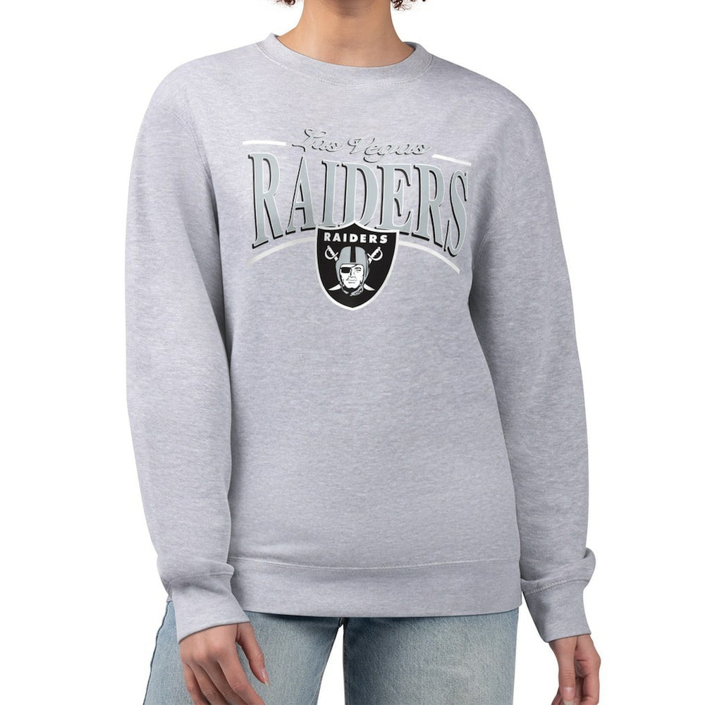 Las Vegas Raiders Starter Women's Arch Stripe Fleece Pullover Sweatshirt | NFL On sale