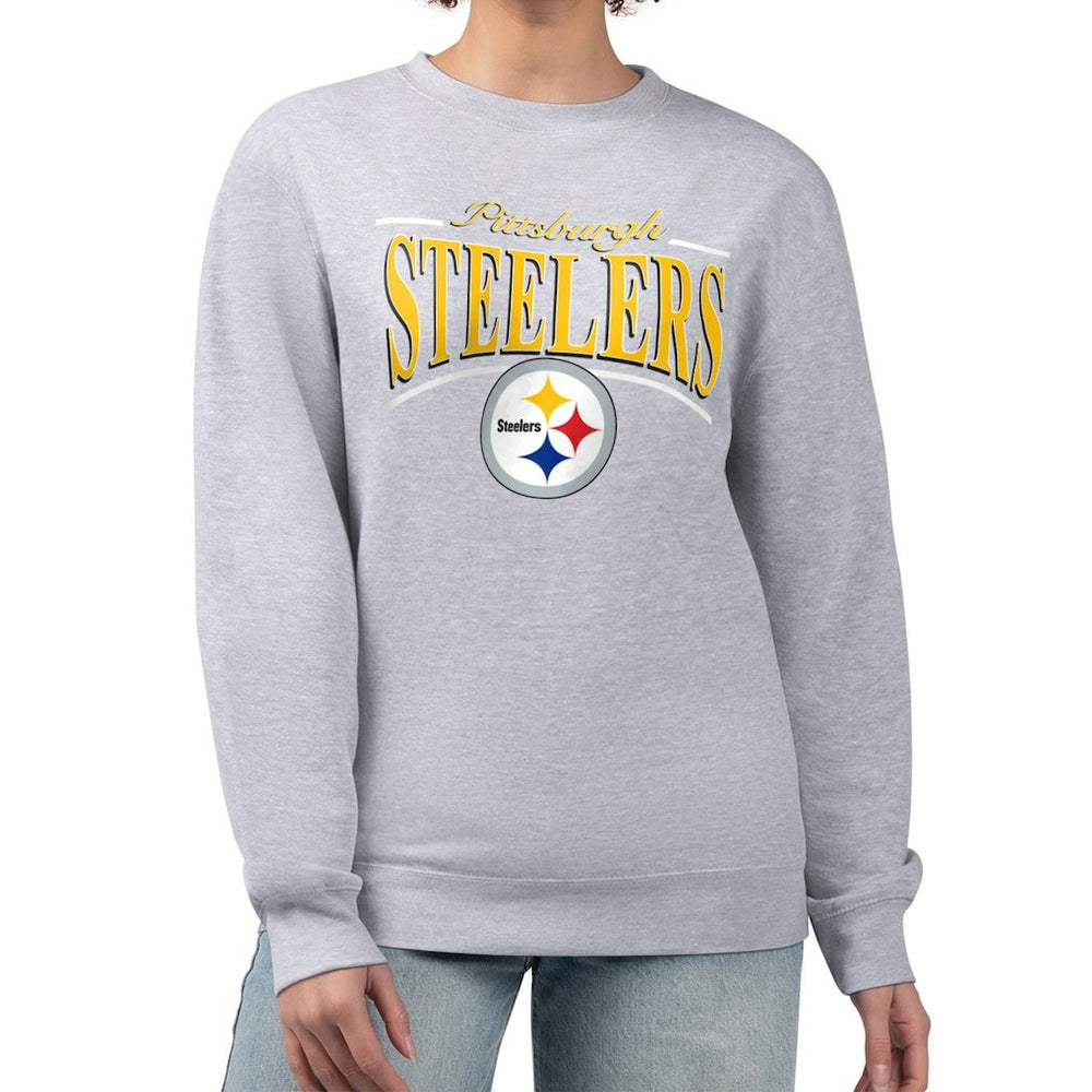 Pittsburgh Steelers Starter Women's Arch Stripe Fleece Pullover Sweatshirt | NFL Sale