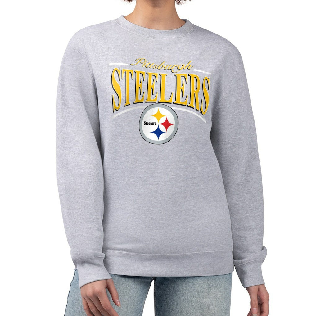 Pittsburgh Steelers Starter Women's Arch Stripe Fleece Pullover Sweatshirt | NFL Sale