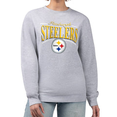 Pittsburgh Steelers Starter Women's Arch Stripe Fleece Pullover Sweatshirt | NFL Sale
