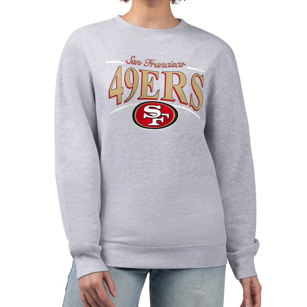 San Francisco 49ers Starter Women's Arch Stripe Fleece Pullover Sweatshirt | NFL Near me