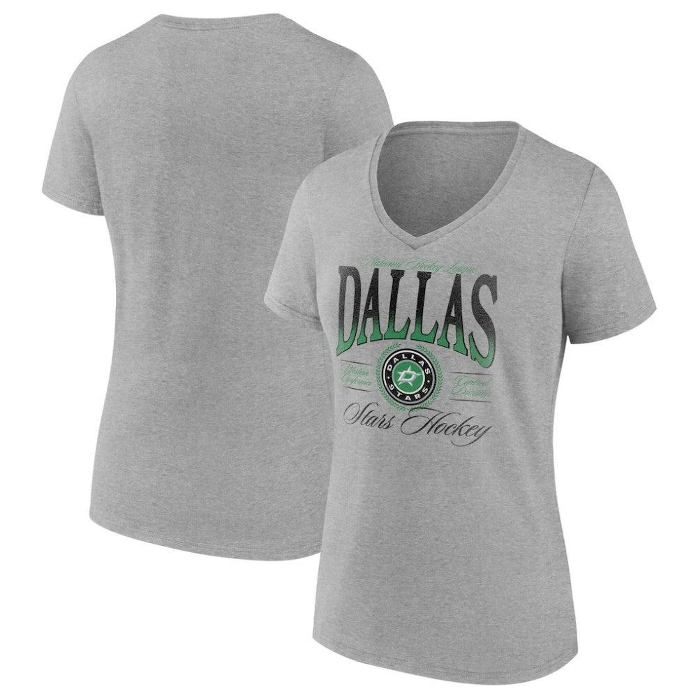 Dallas Stars Women's Retro Script V-Neck T-Shirt -  NHL T-shirts