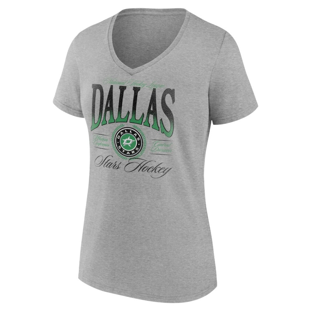Dallas Stars Women's Retro Script V-Neck T-Shirt -  NHL T-shirts