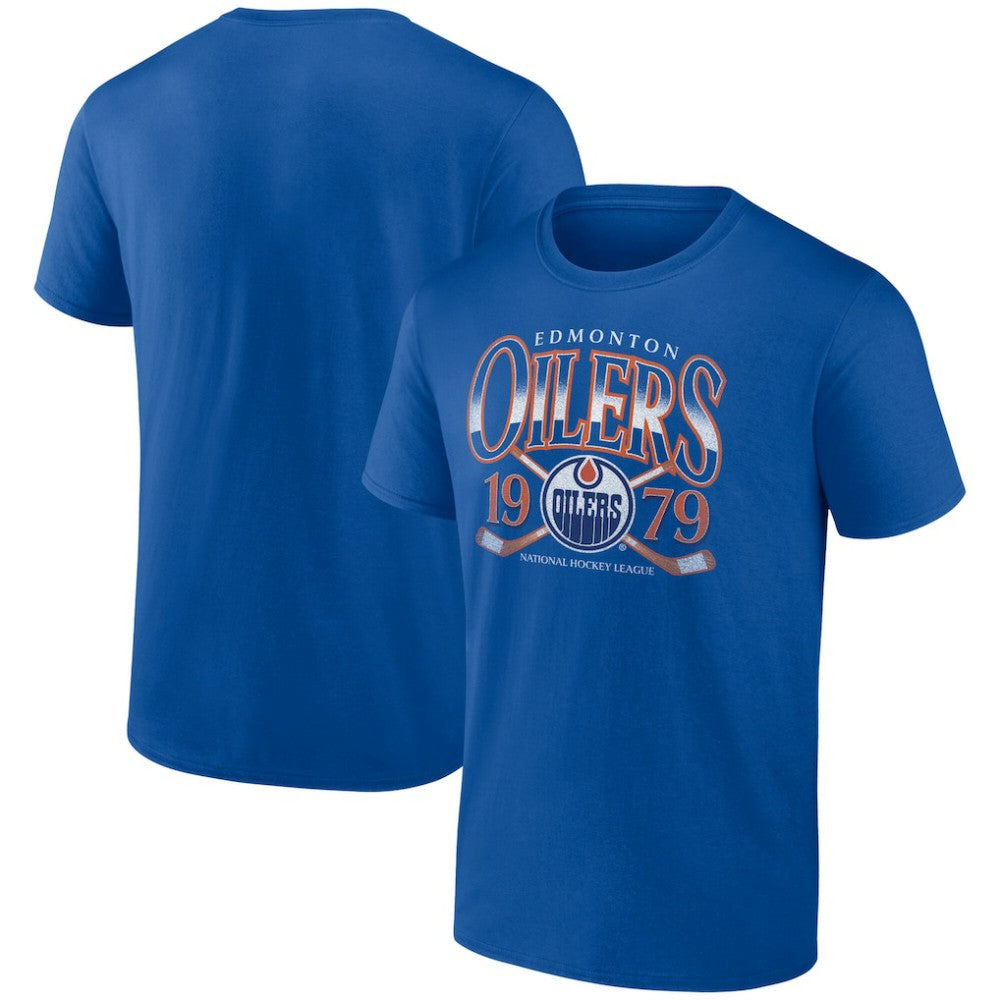 Edmonton Oilers Retro Cross Sticks T-Shirt -  NHL T-shirts