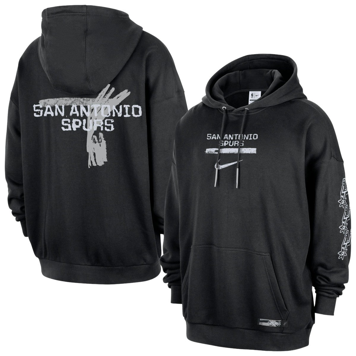 Black San Antonio Spurs Courtside Club Premium Hoodie | NBA